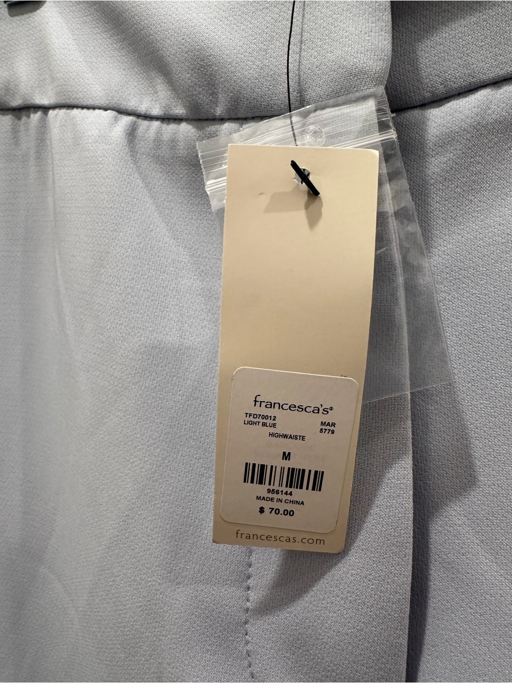 Francescas Alya Light Blue High Waisted Wide Leg Trousers Dress Pants M NWT - Picture 4 of 5
